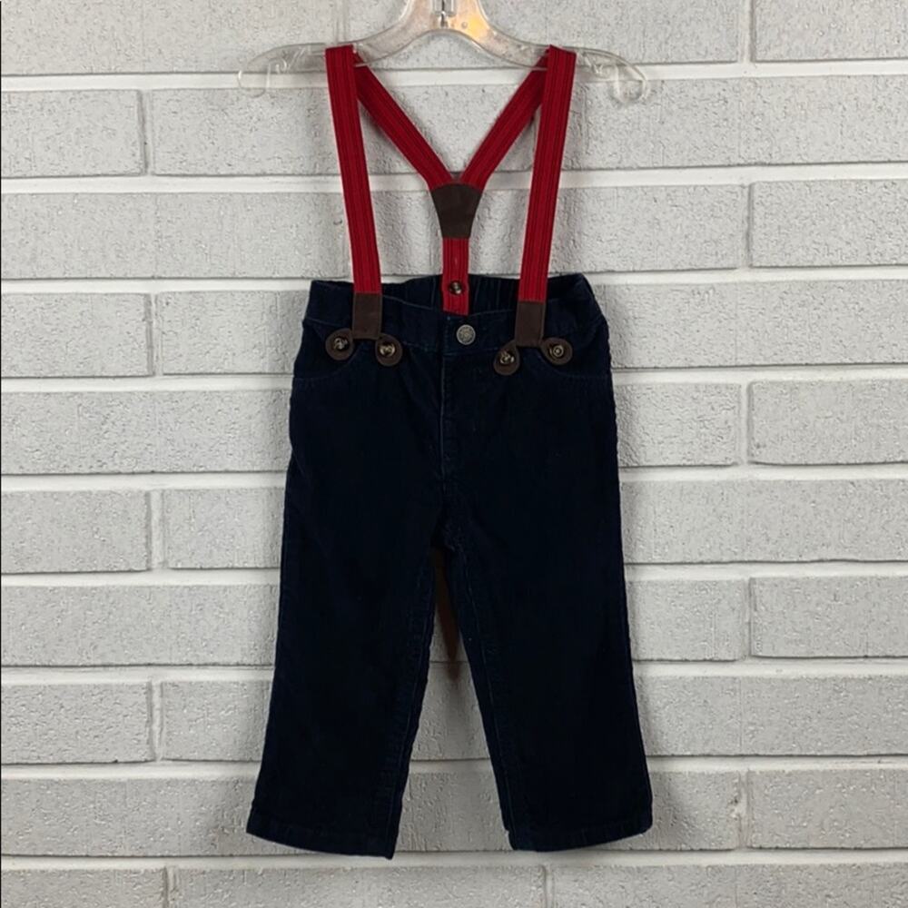 Carters Boys Black Cords with Red Suspenders Size 18 Months
